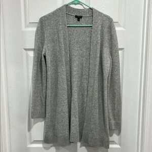 Talbots Heathered Gray Long-Line Cardigan Sweater